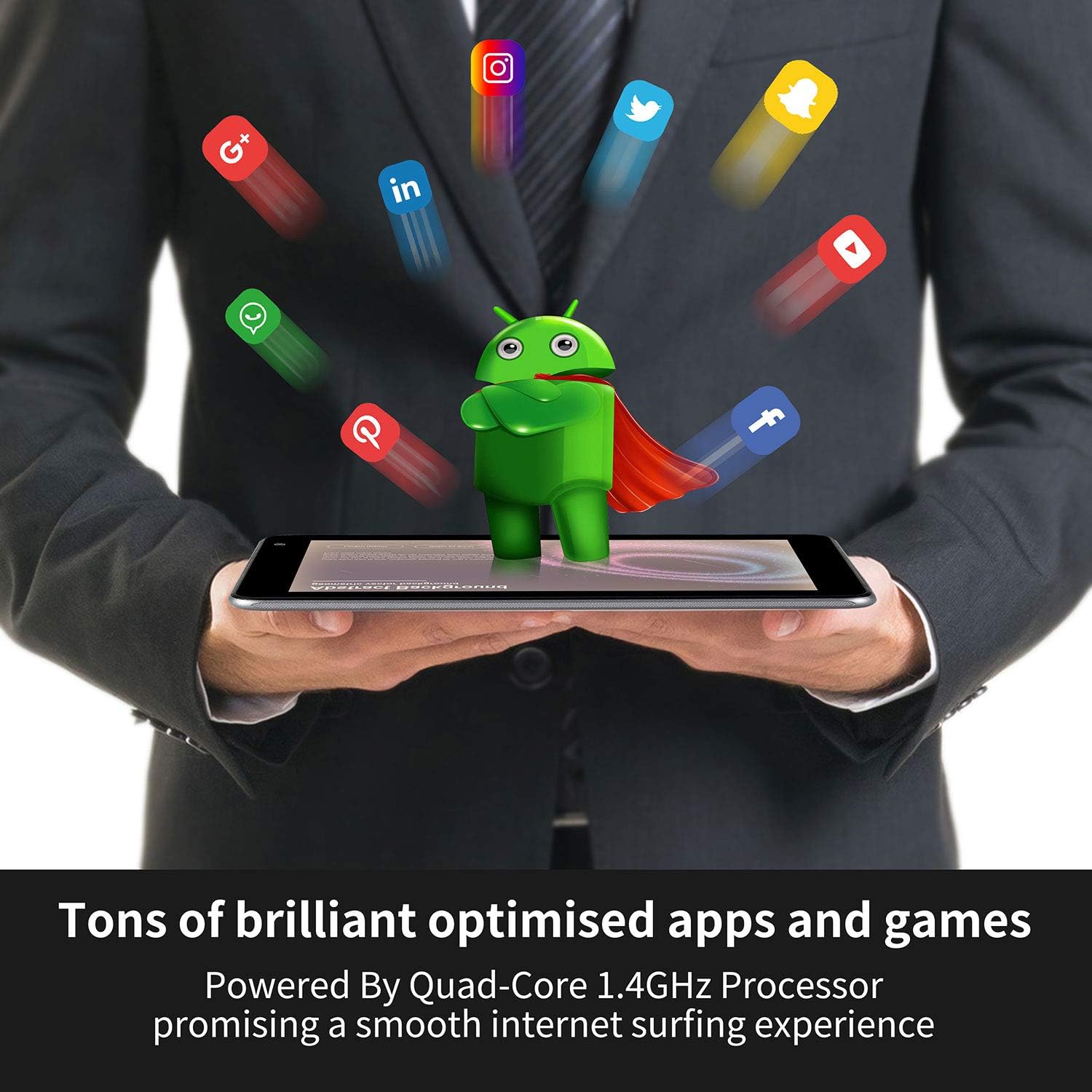 7 inch Android Tablet, Quad-Core 1.4GHz Processor, 32GB Storage, Dual Camera, 1024x600 IPS HD Display, 128GB Expand, WiFi, Pack of 2 N7578