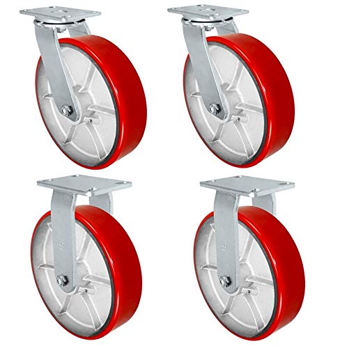 12 x 3 Heavy Duty Caster with Green Polyurethane Steel Wheel B7480