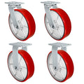 12 x 3 Heavy Duty Caster with Green Polyurethane Steel Wheel B7480
