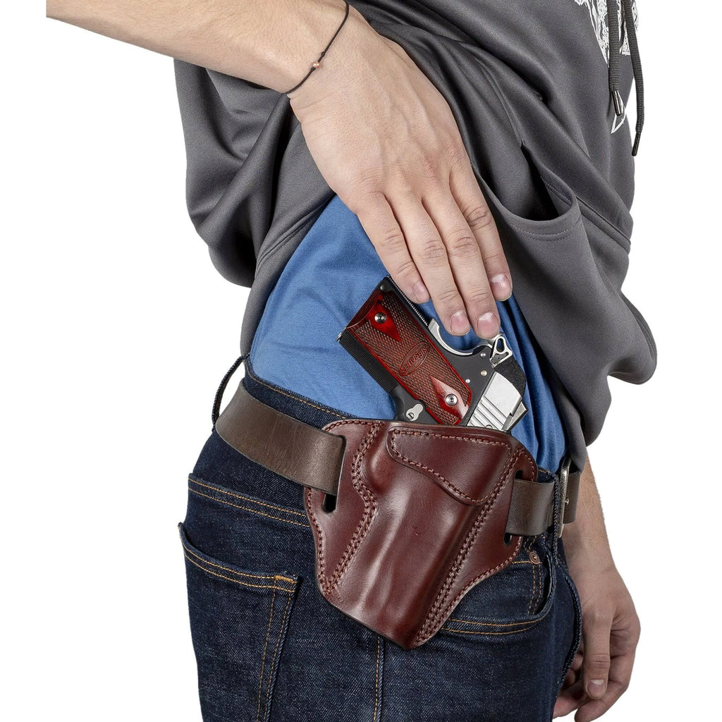 Brown Leather OWB Gun Holster V64365