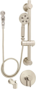 Handheld Shower Head with Hose, Shower Valve, Diverter Tub Spout, and ADA Adjustable Grab Bar, Polished Chrome O997627