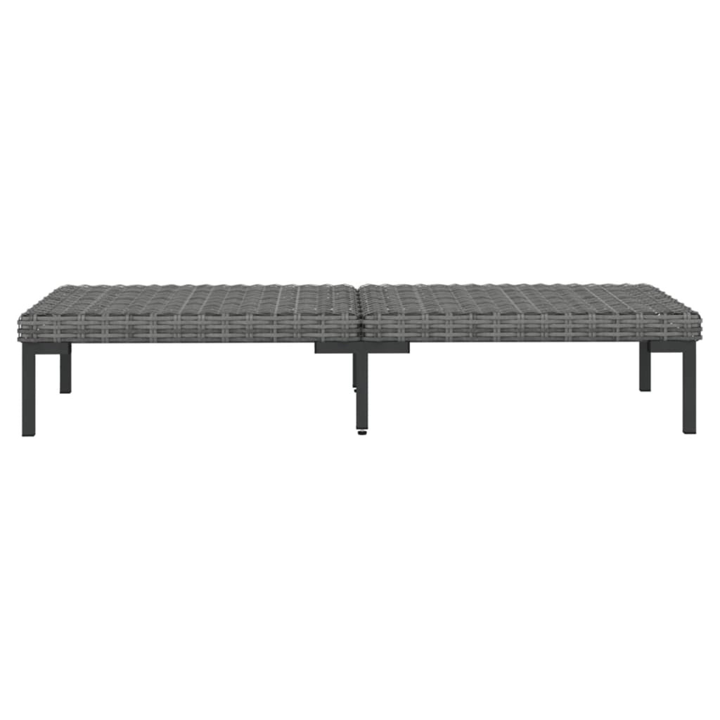 9 Piece Dark Gray Outdoor Sectional Sofa Set with Cushions Steel Frame O667