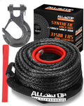 Synthetic Winch Rope Cable Kit with Protective Sleeve, Forged Winch Hook, Safety Pull Strap T631