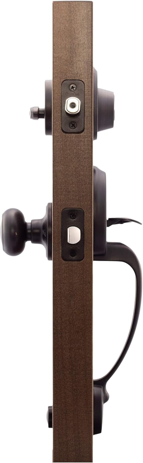 Tuscan Bronze Front Door Handle Set with Colonial Knob Trim M361