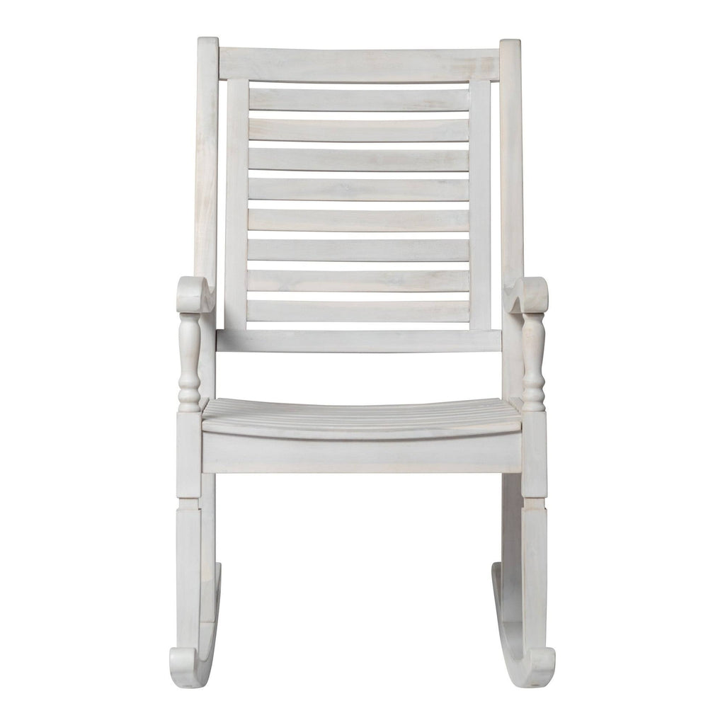 Dark Brown Solid Acacia Wood Rocking Patio Chair Y836308