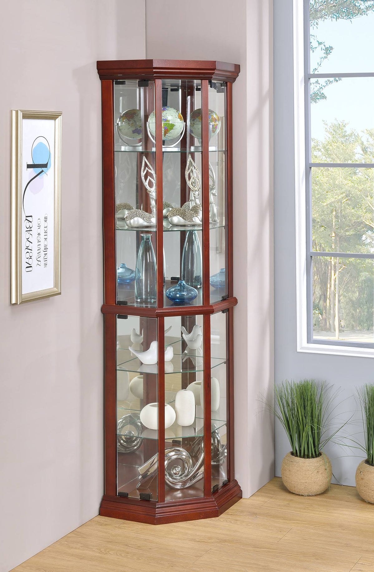 Medium Brown Curio Cabinet U2950