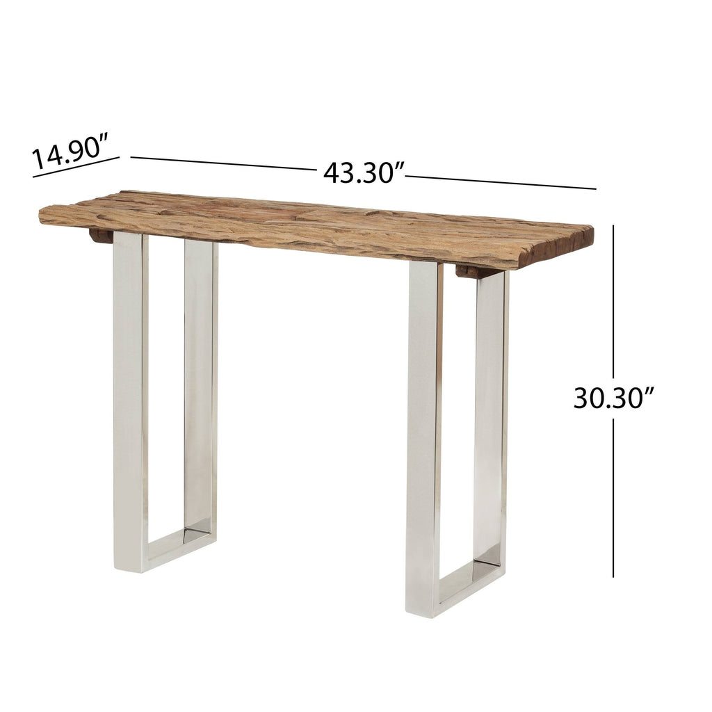Natural Wood and Iron Console Table T9484