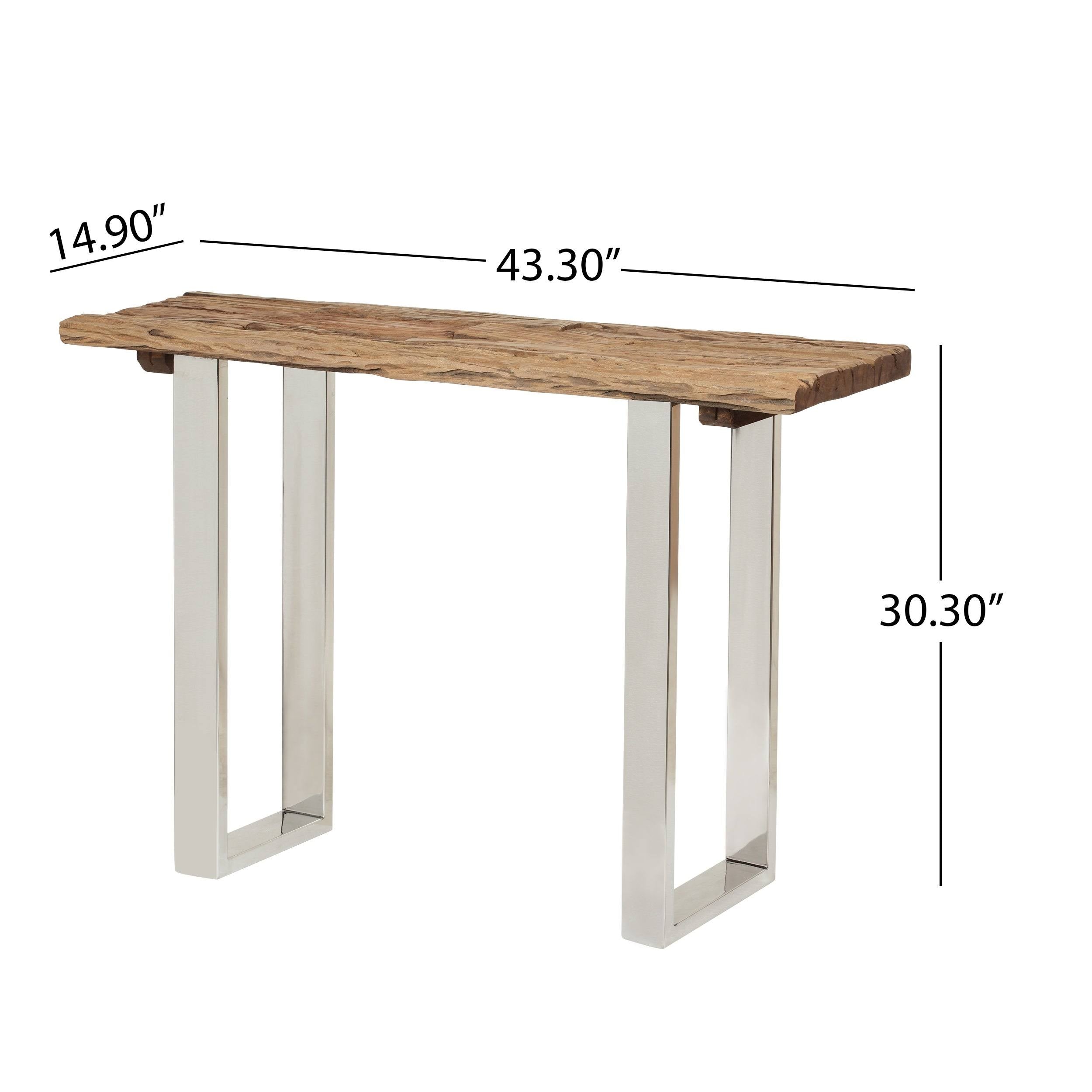 Natural Wood and Iron Console Table T9484