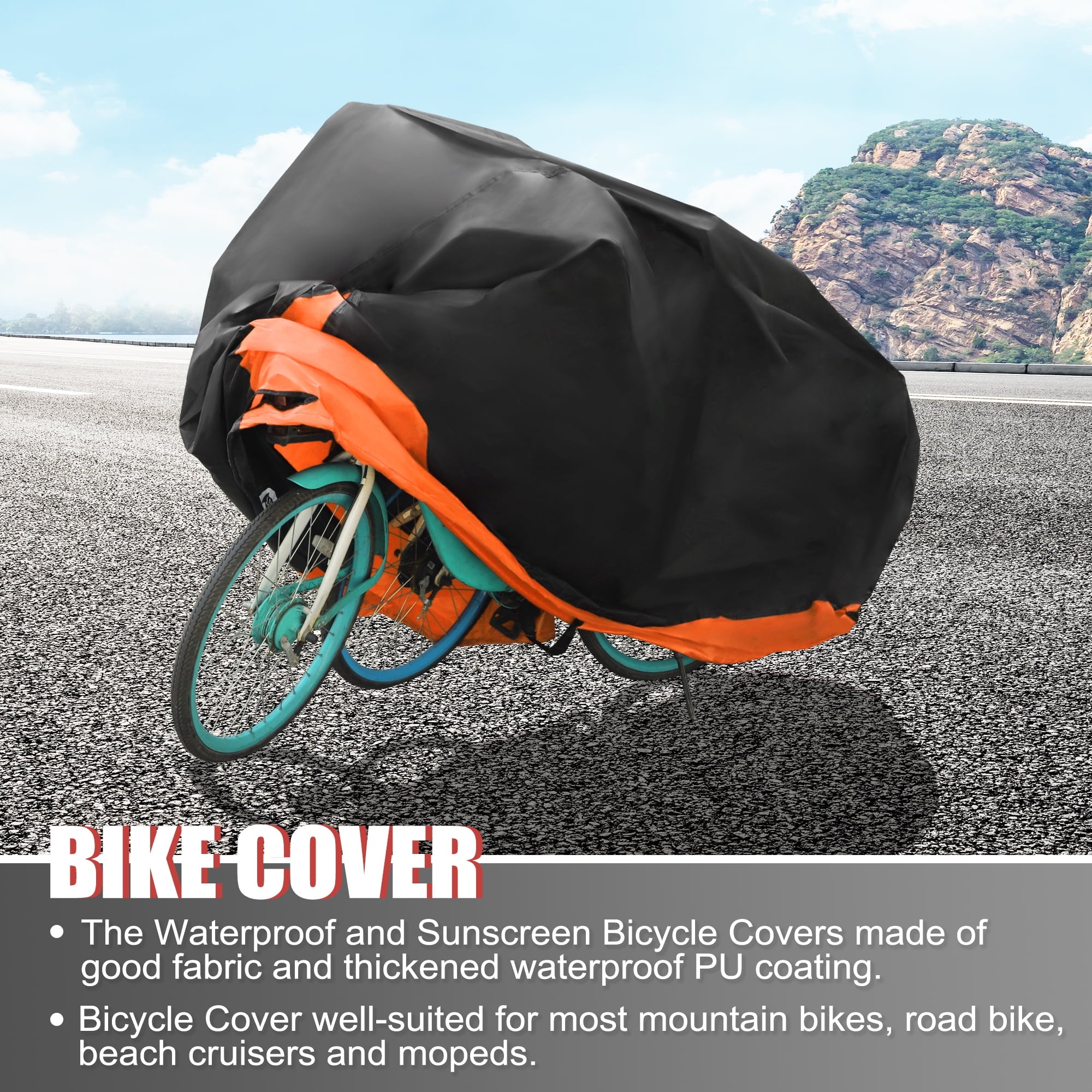 Orange Waterproof Bicycle Cover for 2 Bike I300484
