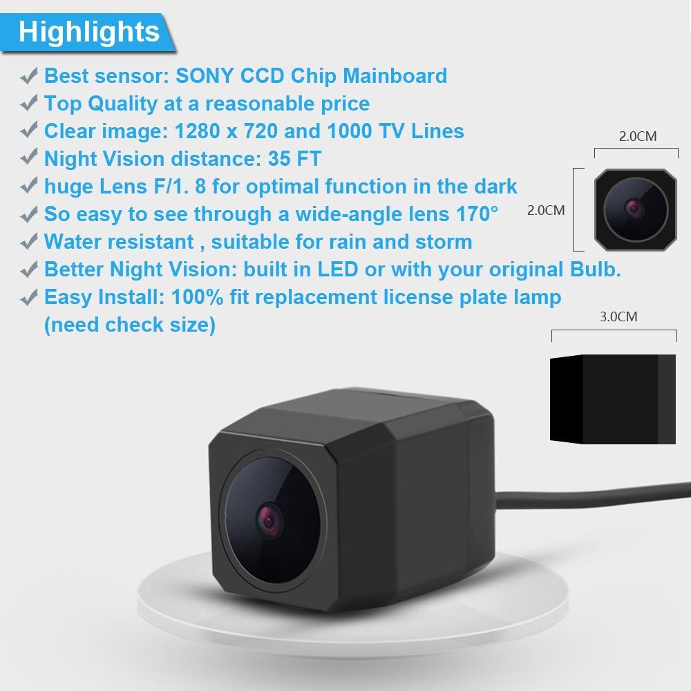 Waterproof 170° Rear View Backup Camera Pack of 2 W2182