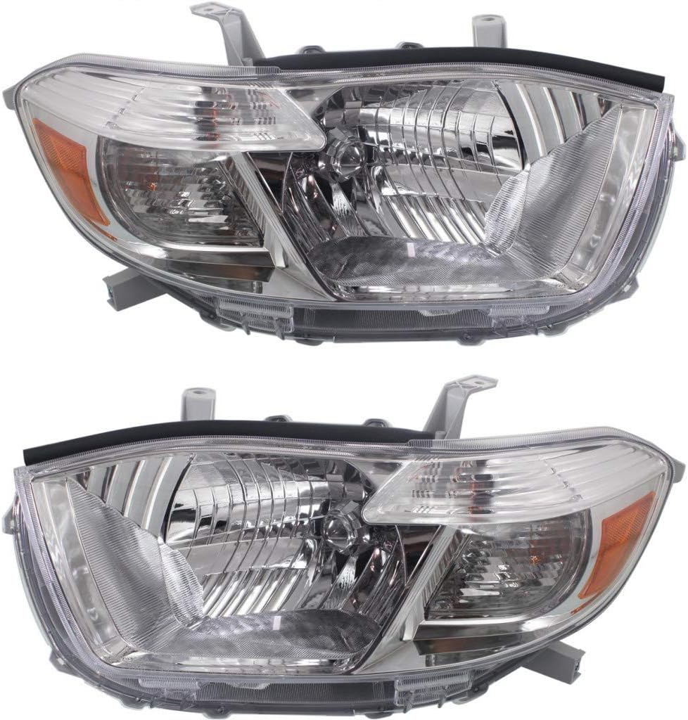 Headlight Assembly for Toyota Highlander 2010 Driver Side with Bulbs J154