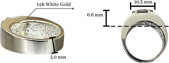 Radiant Cut Lab Grown Diamond Ring in 14K White Gold G1412