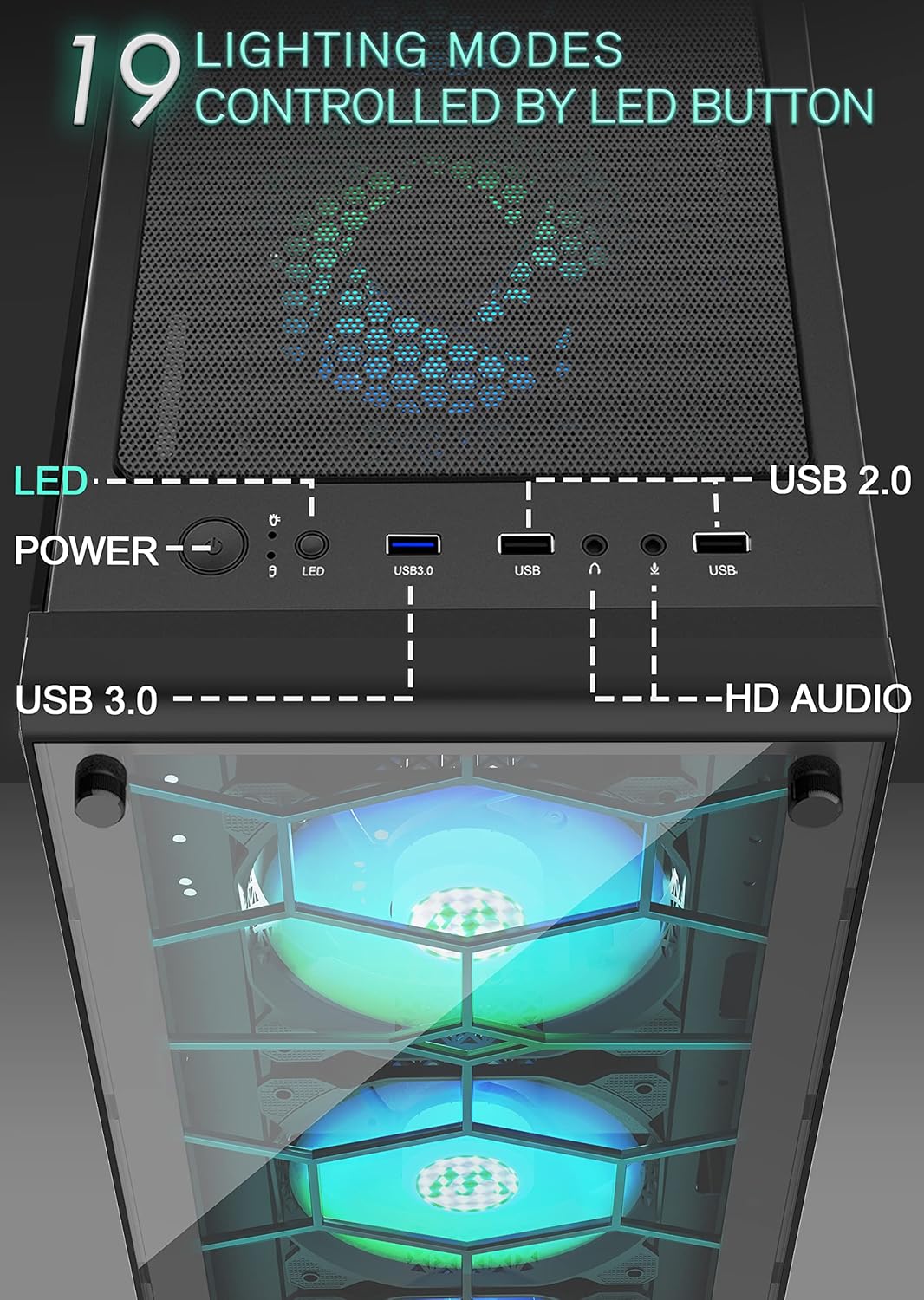 ATX PC Case with CPU Fan F22656