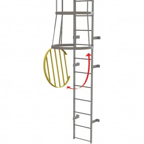 Steel Ladder with Cage Door T89317