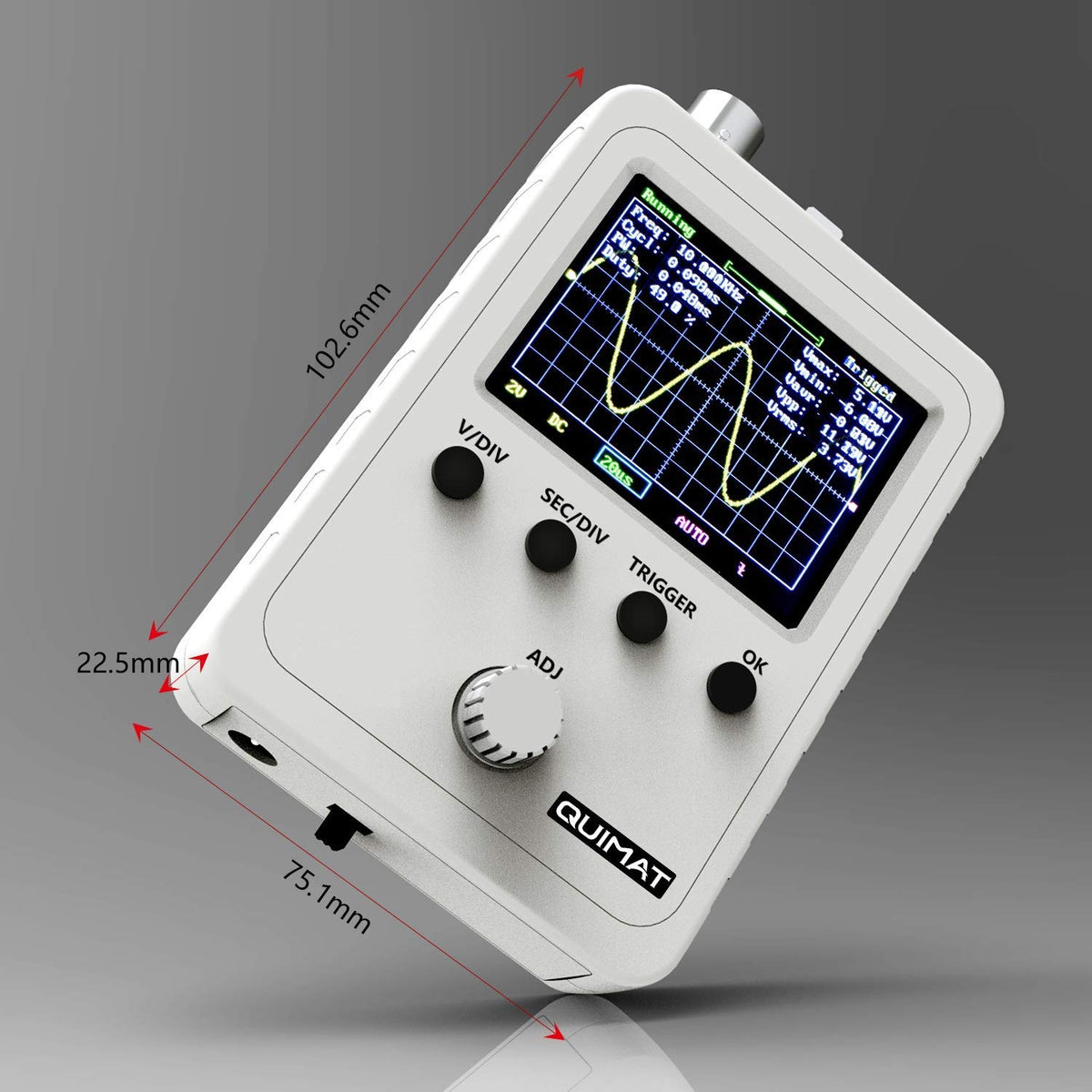2.4 TFT Digital Oscilloscope Kit with Power Supply and BNC-Clip Cable Probe F765173