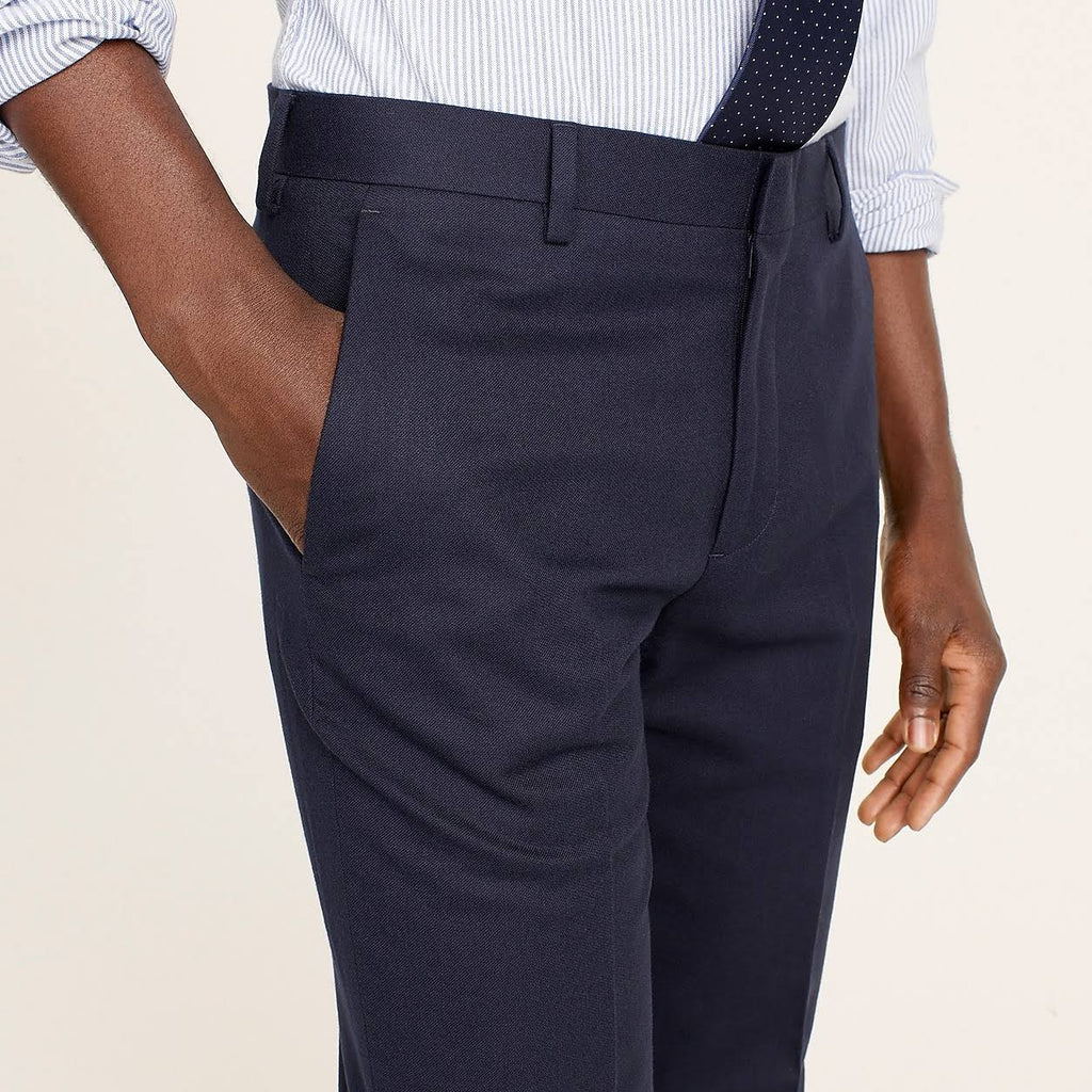 Slim-Fit Unstructured Suit Pant in Wool-Cotton Twill M3658