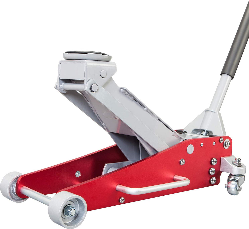 3 Ton Hydraulic Aluminum and Steel Racing Floor Jack with Dual Piston Quick Lift Pump C378598