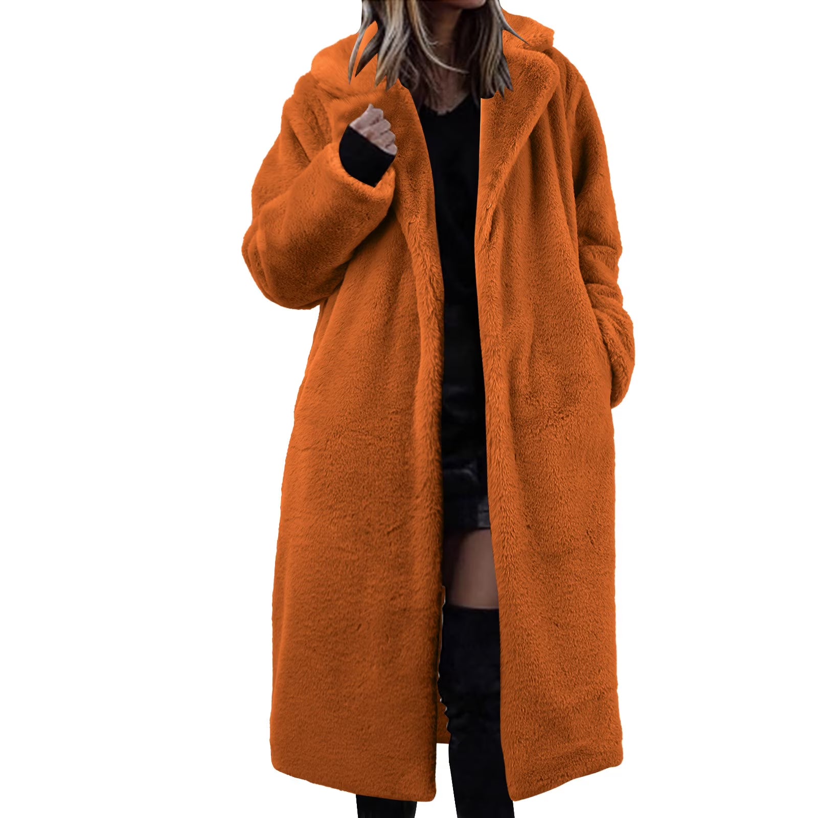 Pink Leather Hooded Winter Coat I9093