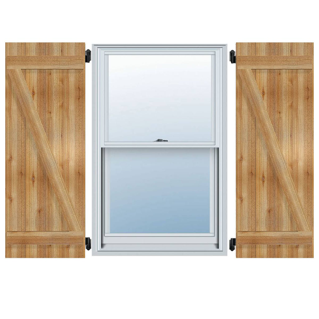 Rough Sawn Western Red Cedar Board-n-Batten Shutters with Z-Bar G993640