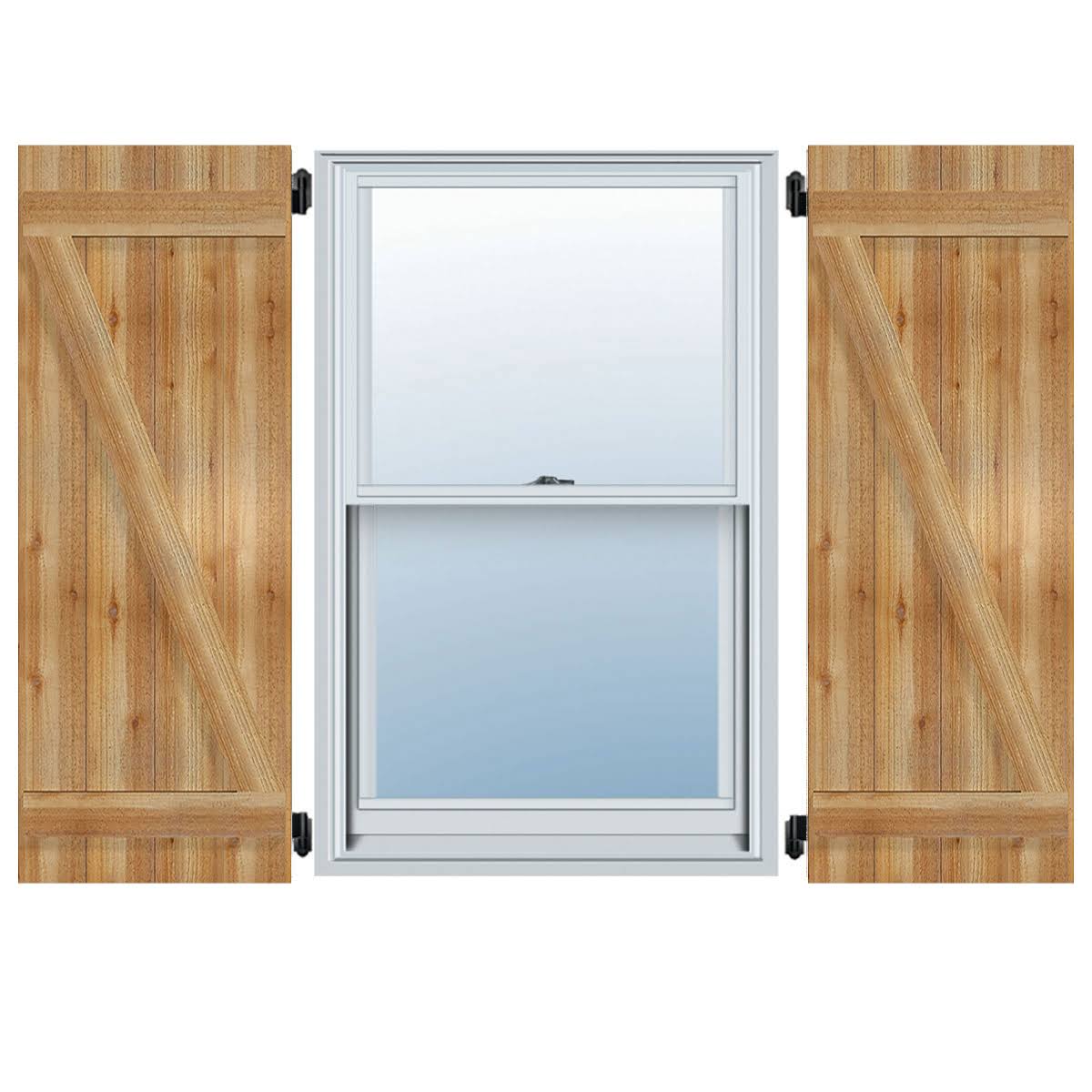 Rough Sawn Western Red Cedar Board-n-Batten Shutters with Z-Bar G993640