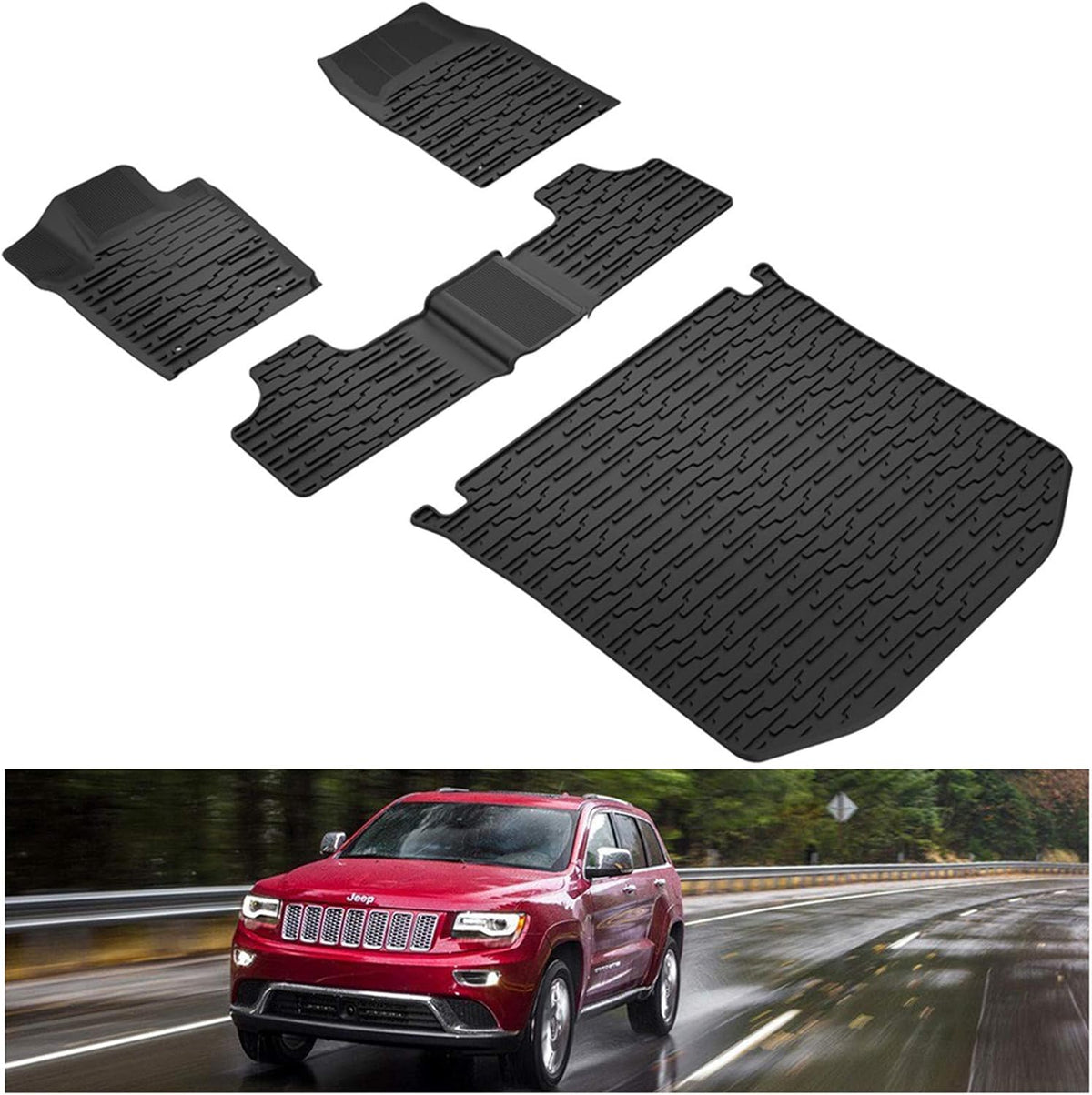 Black TPE Floor Mats & Cargo Liners Set for 2 Row Seat I297
