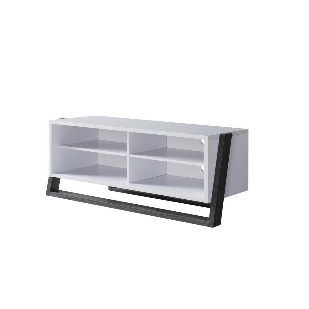 Gray TV Console with 4-Shelves P154056