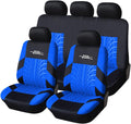 Blue Full Set Car Seat Covers - 9pcs K649
