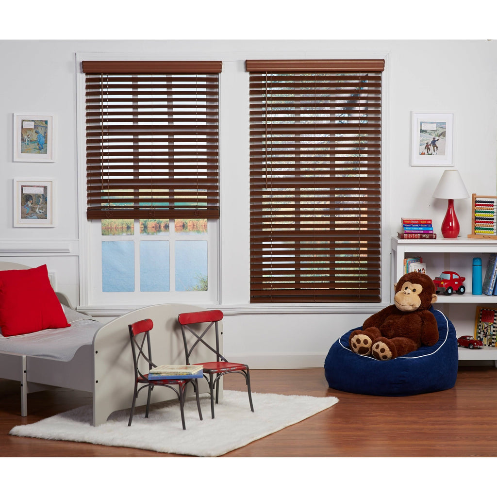 Dark Oak Cordless Faux Wood Blind P39145