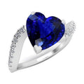 Heart Sapphire Diamond Twisted Shank Ring T7221