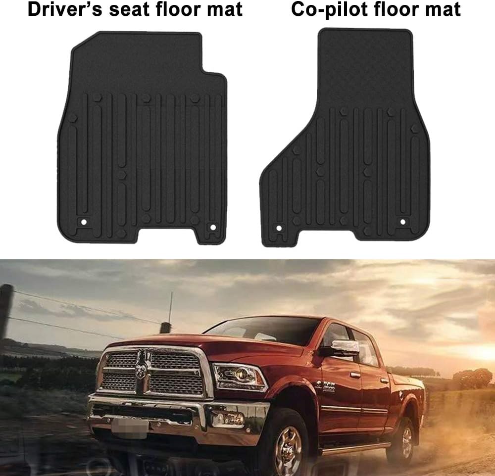 Black Front Row All Weather TPE Floor Mat Set B492
