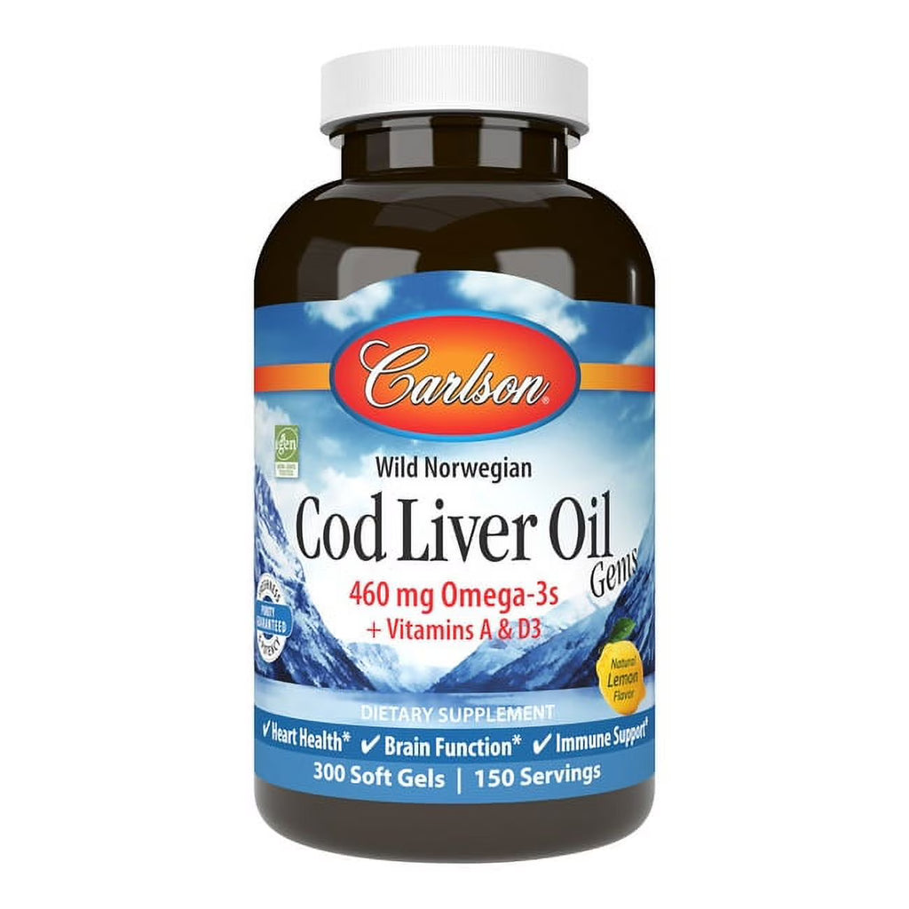 Cod Liver Oil Gems, 300 Softgels E2640