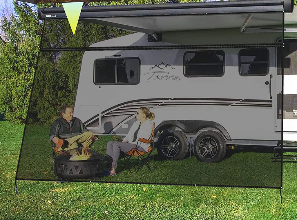 RV Awning Shade Screen 8x17.3’ with Zipper P79015