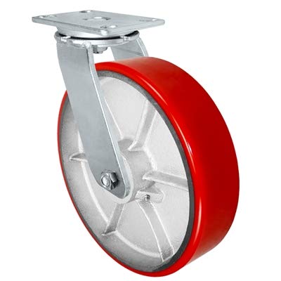 12 x 3 Heavy Duty Caster with Green Polyurethane Steel Wheel B7480