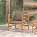 Patio Sofa with Taupe Cushions Bamboo L137365