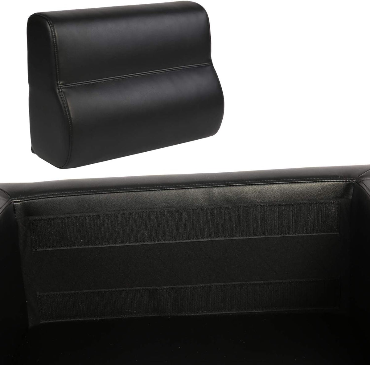 Black Leather Club Chair with Cushion N8557