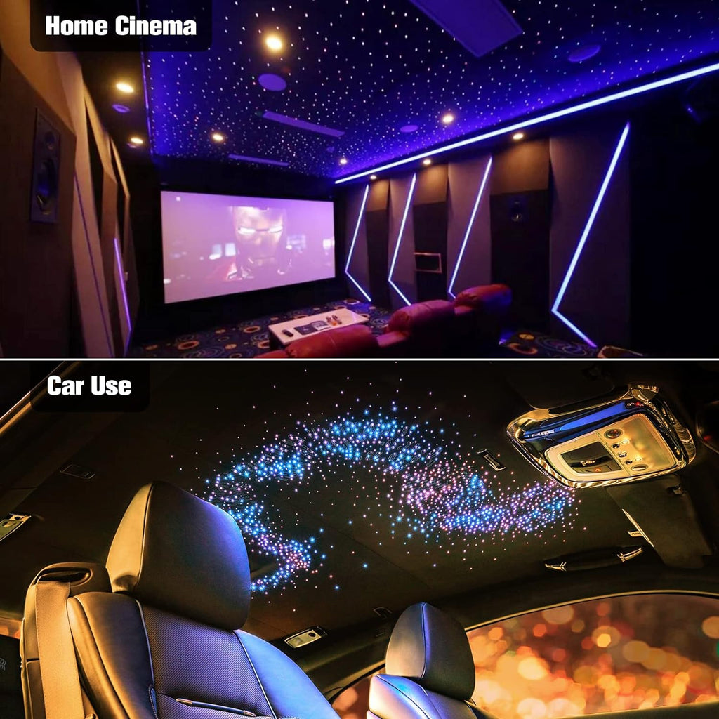 16W 450pcs 13.1ft RGBW Bluetooth LED Fiber Optic Star Ceiling Lights Kit with Adapter F344