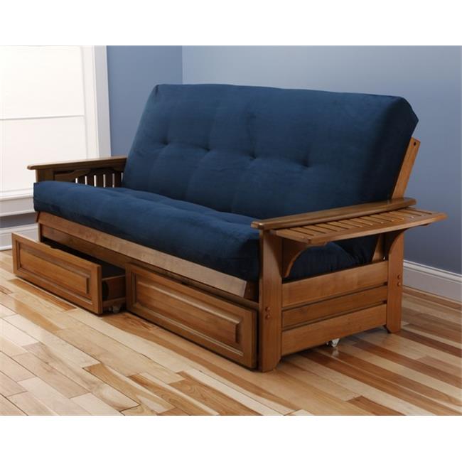 Blue Suede Mattress with Storage Drawers X545