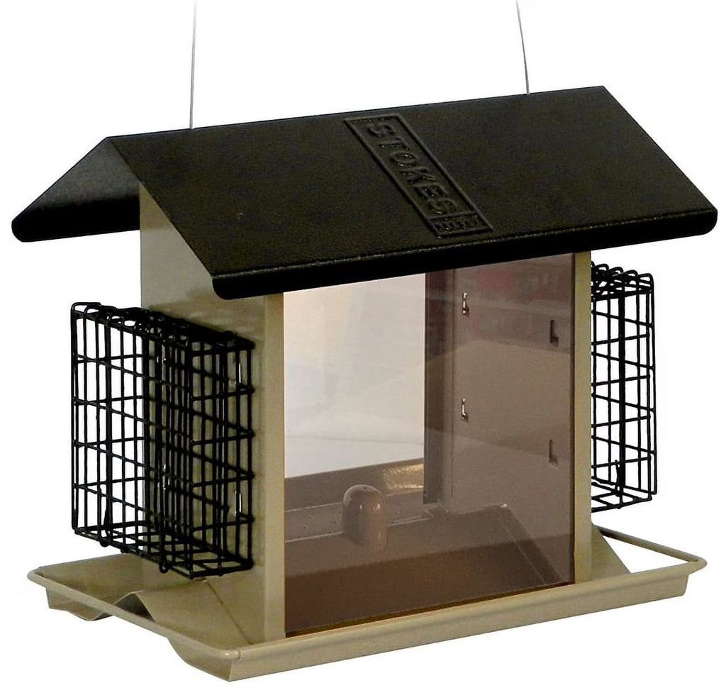 Large Bird Hopper Feeder, 8 lb, Metal/Plexiglas, 10.9 in H E107002