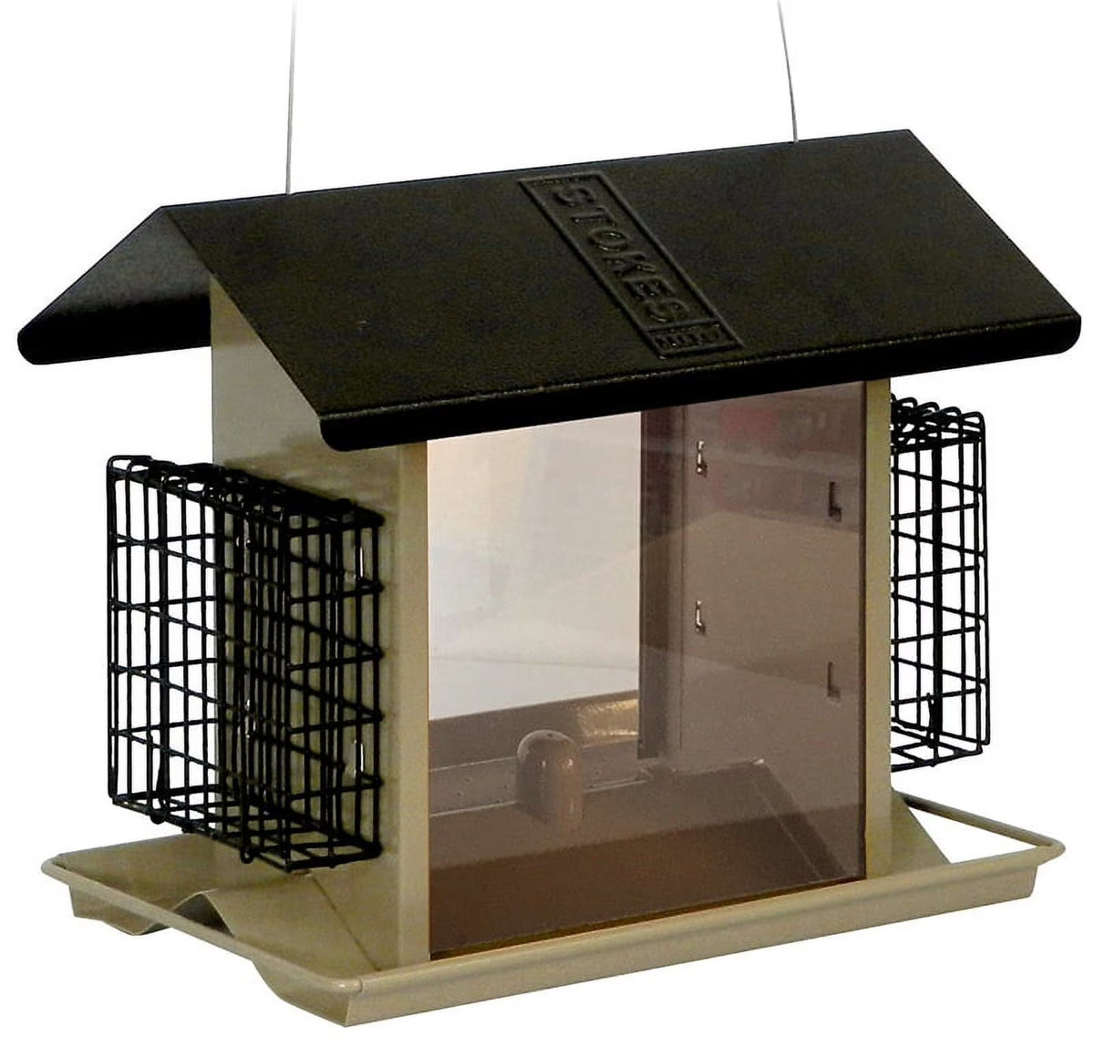 Large Bird Hopper Feeder, 8 lb, Metal/Plexiglas, 10.9 in H E107002