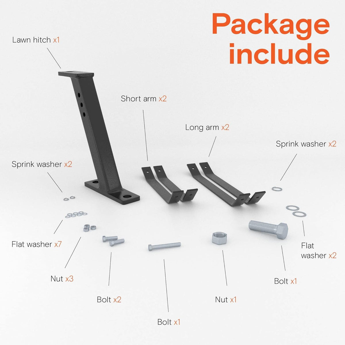 Lawn Mower Tractor Hitch Tow Kit Extension Parts Pack of 2 A123