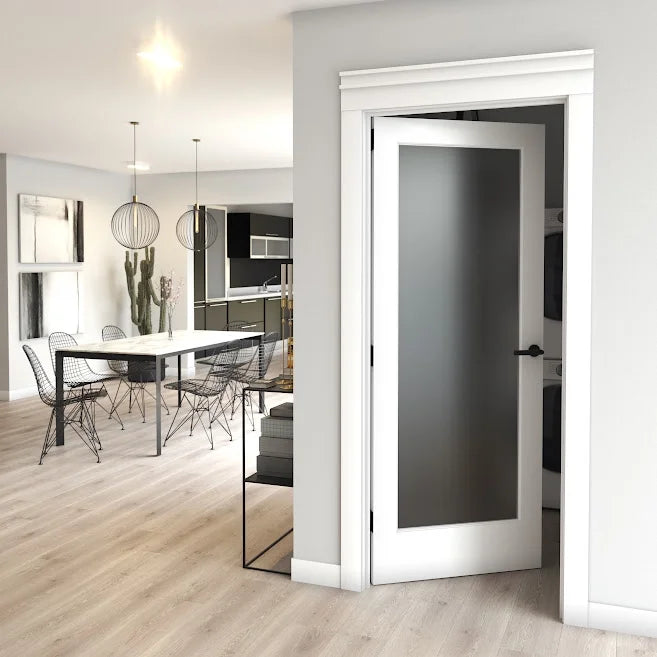 Frosted Glass Solid Wood Core French Interior Door Slab O388