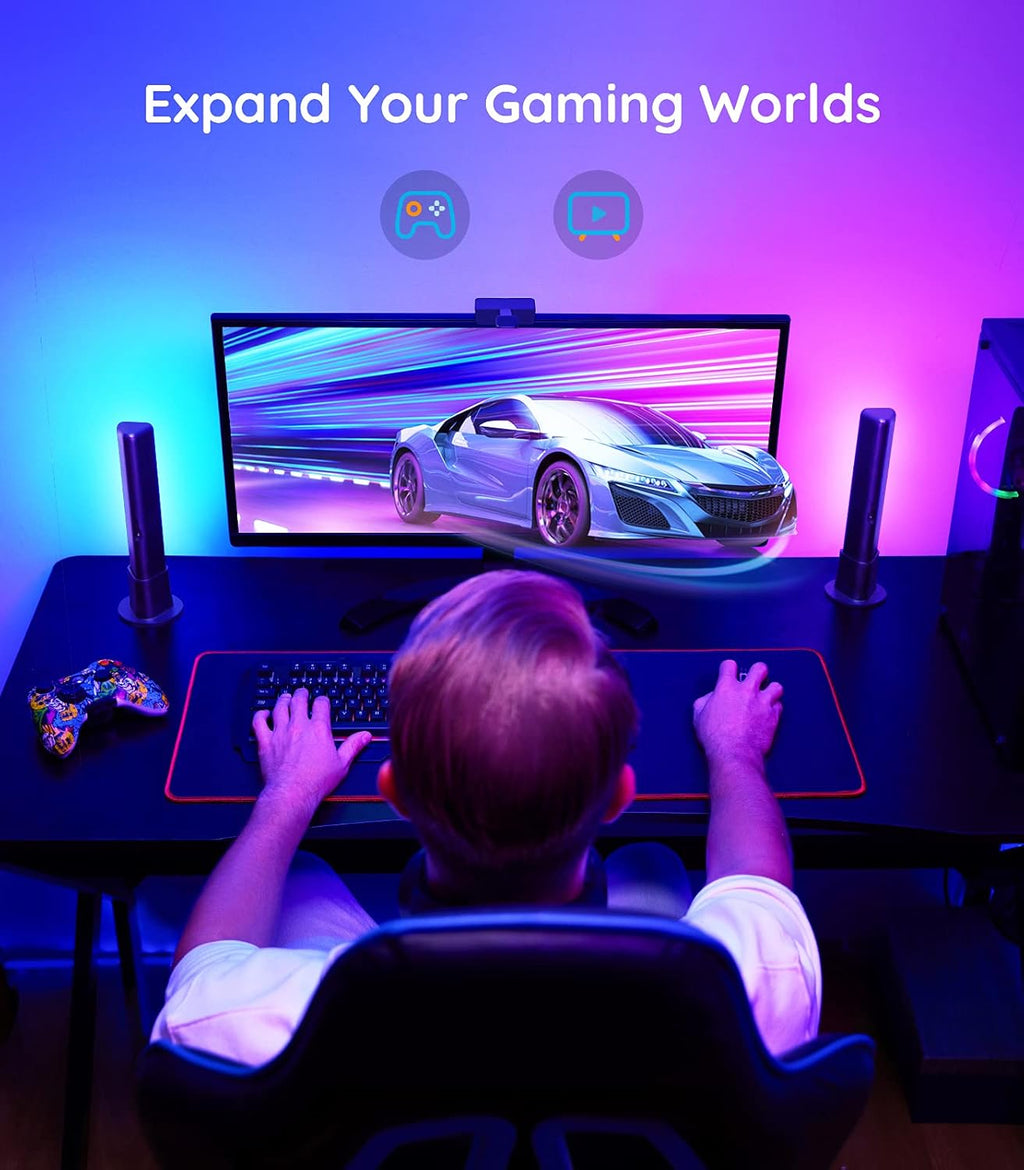 RGBIC LED Light Bars with Camera for Gaming, PC, TV C36520