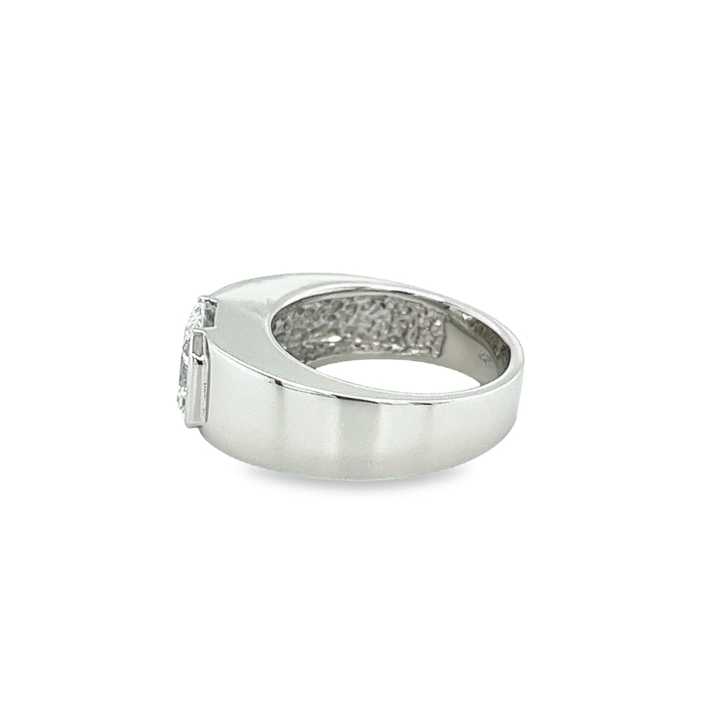 Radiant Cut Lab Grown Diamond Ring in 14K White Gold G1412