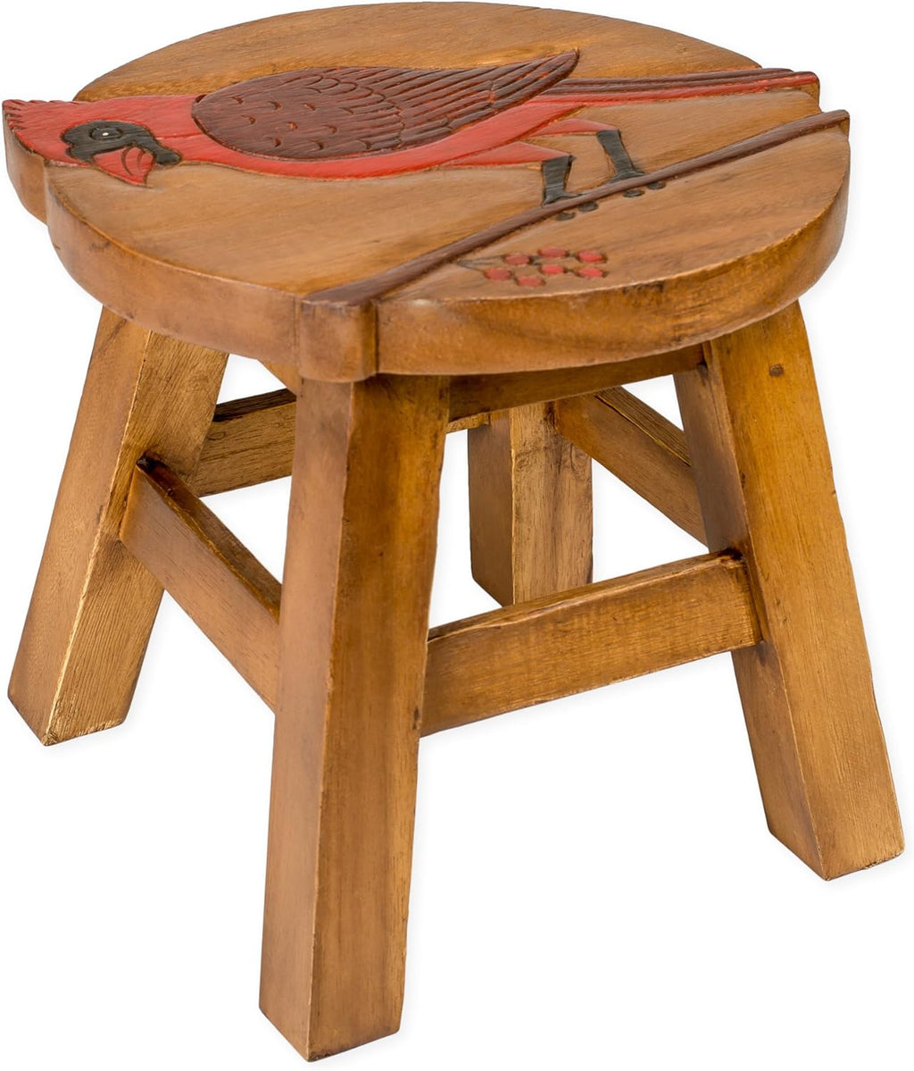 Hand Carved Acacia Hardwood Decorative Short Stool U471