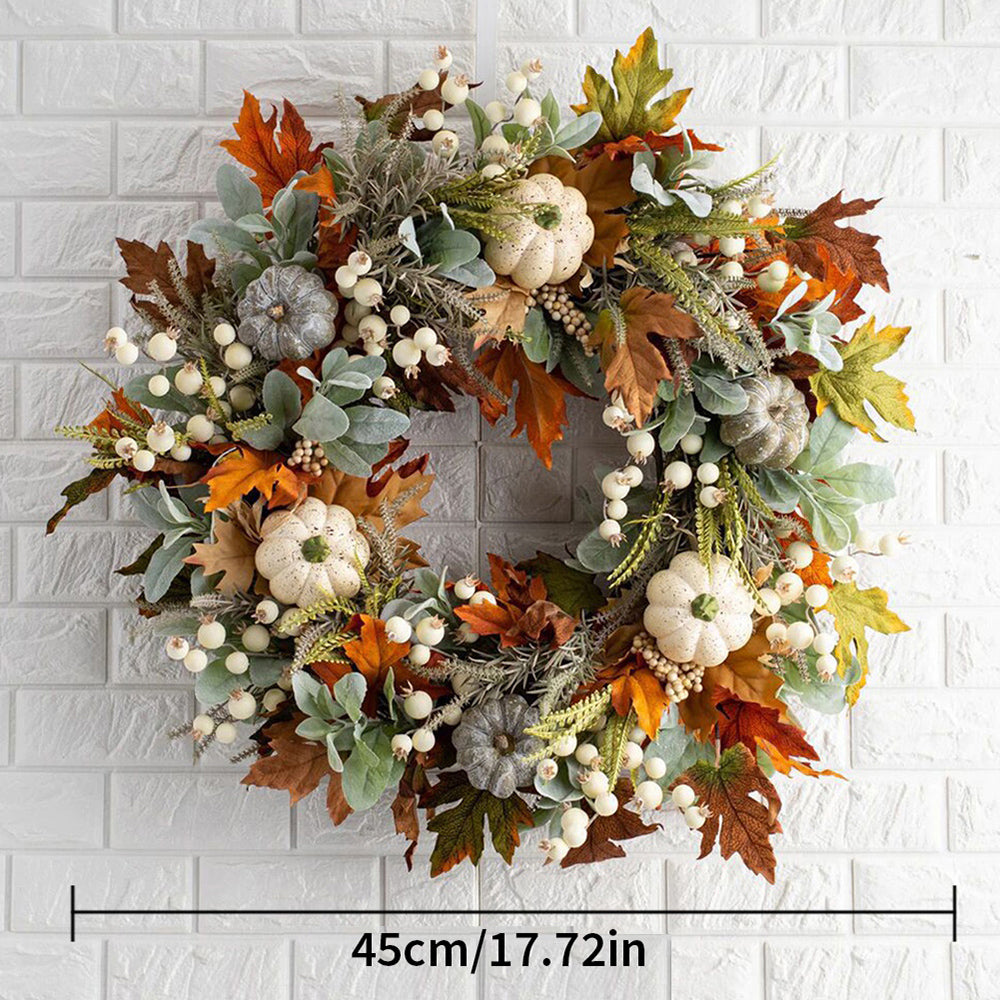Fall Wreath with Berry Pumpkin and Maple Leaves R74574
