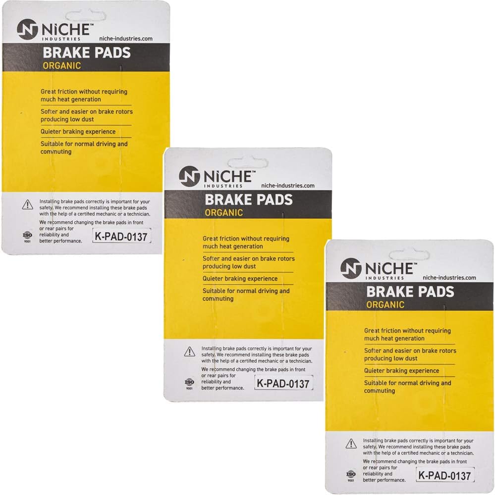 Front L/R and Rear Right Brake Pad Set Organic 3 Pack G907