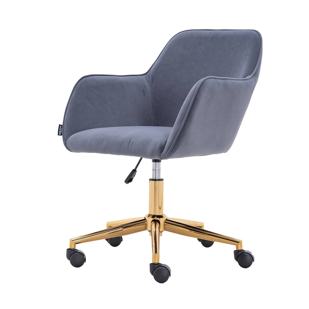 Navy Velvet Adjustable Height 360 Revolving Office Chair X7596
