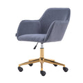 Navy Velvet Adjustable Height 360 Revolving Office Chair X7596