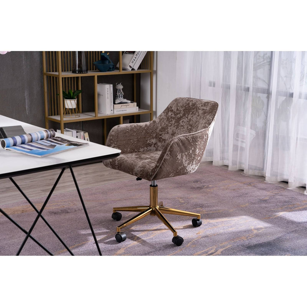 Navy Velvet Adjustable Height 360 Revolving Office Chair X7596