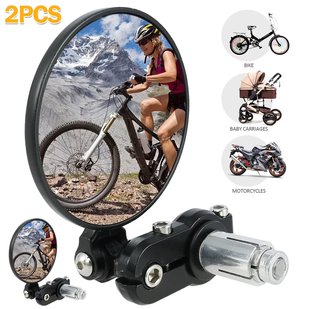 2Pcs Adjustable Foldable Bicycle Handlebar Rearview Mirrors W81503